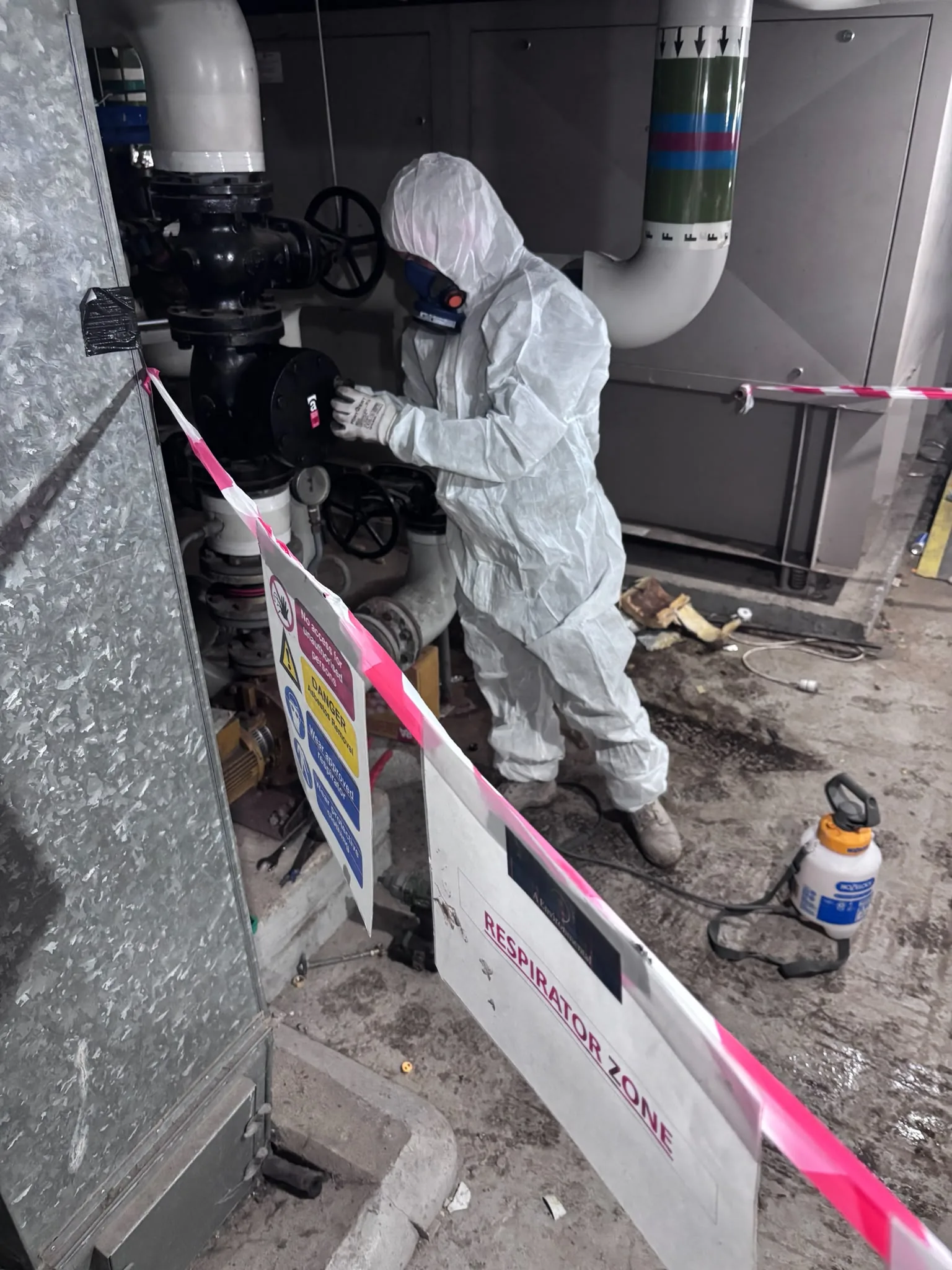 Asbestos artex removal from concrete soffit in Leyton